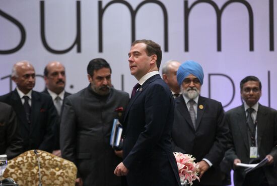 Dmitry Medvedev attends BRIC summit