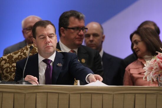 Dmitry Medvedev attends BRIC summit