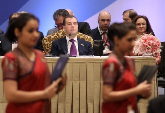 Dmitry Medvedev attends BRIC summit