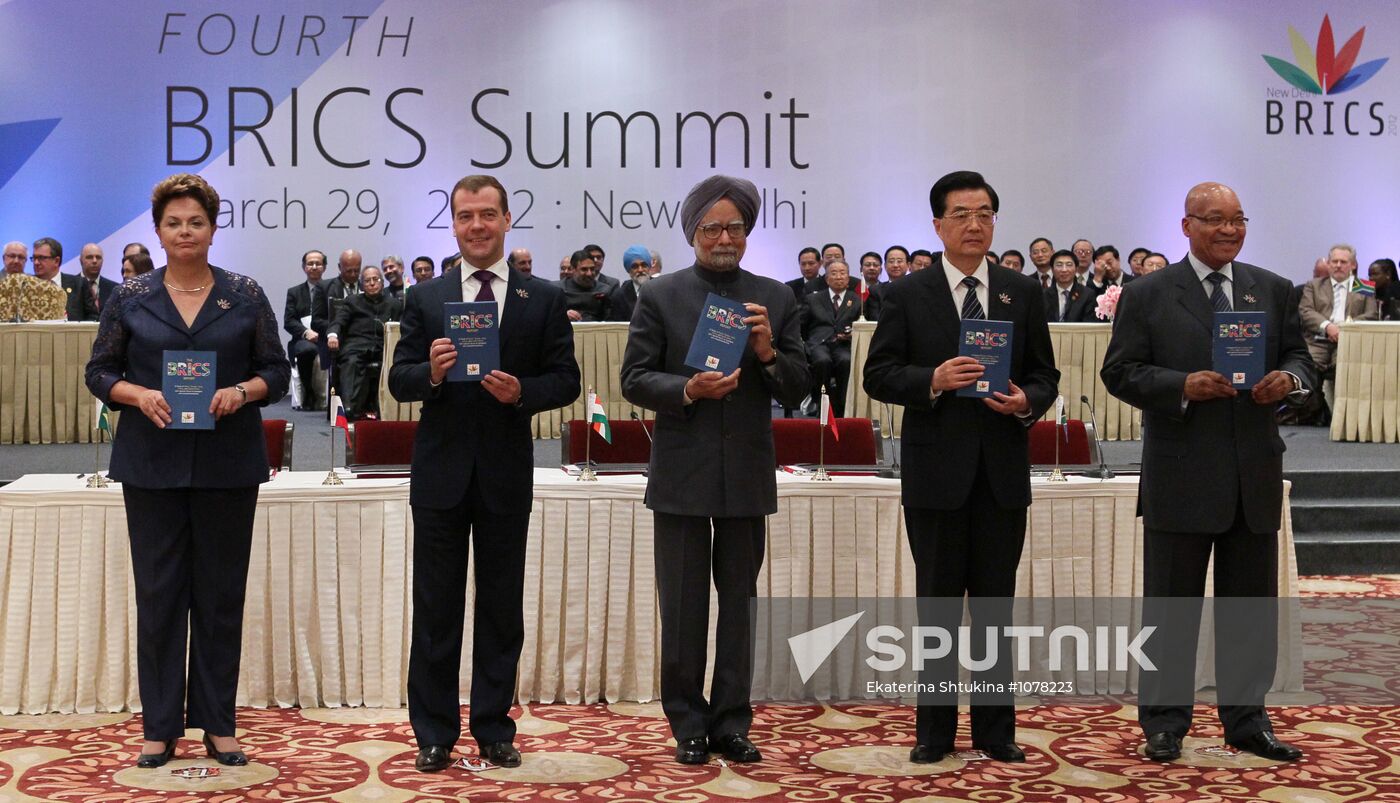 Dmitry Medvedev attends BRIC summit