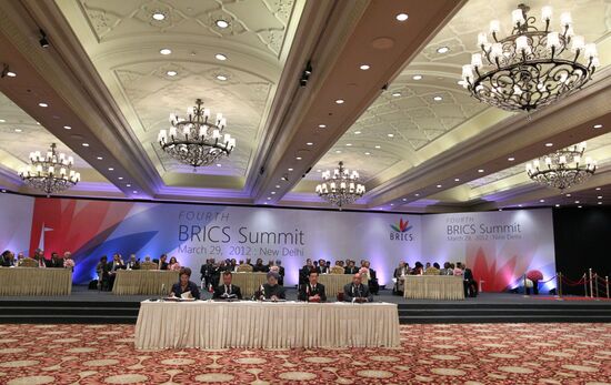 Dmitry Medvedev attends BRIC summit