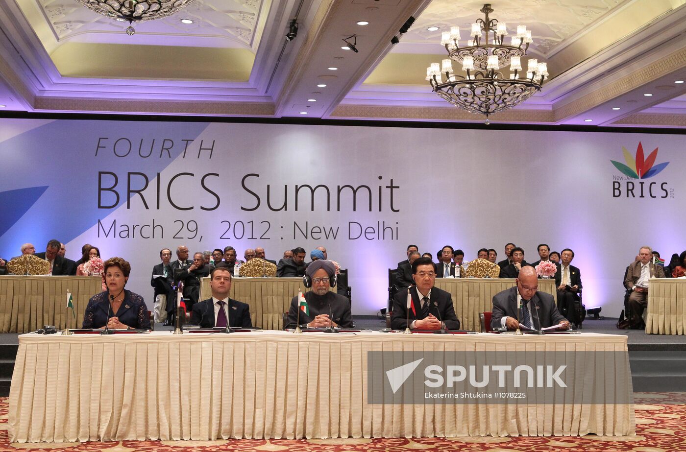 Dmitry Medvedev attends BRIC summit