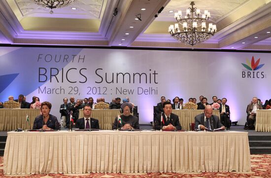 Dmitry Medvedev attends BRIC summit