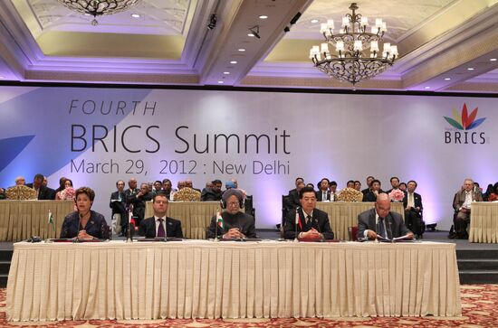 Dmitry Medvedev attends BRIC summit