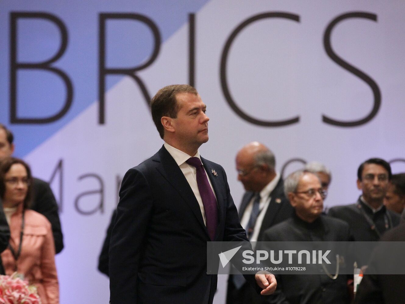 Dmitry Medvedev attends BRIC summit