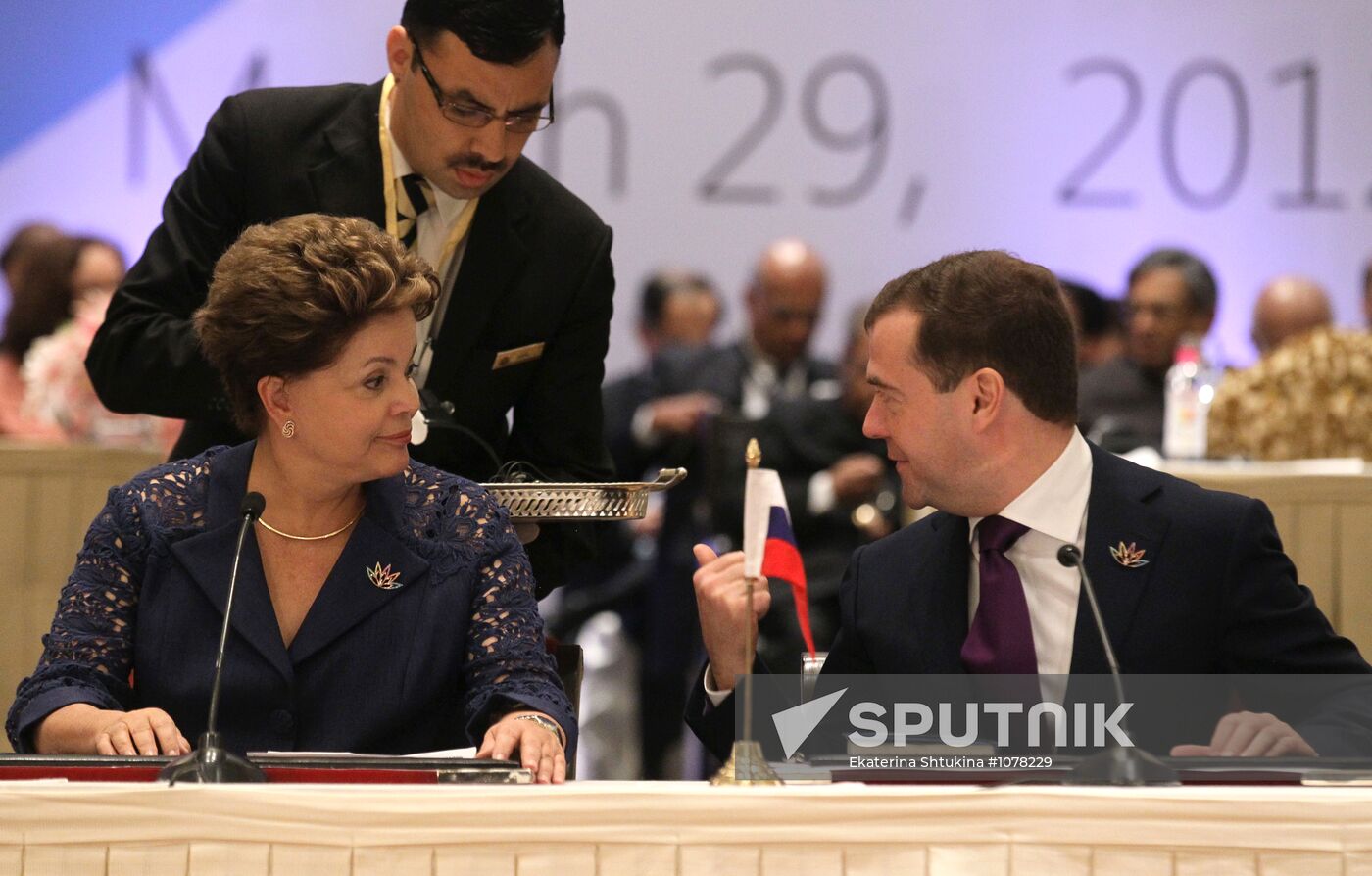 Dmitry Medvedev attends BRIC summit