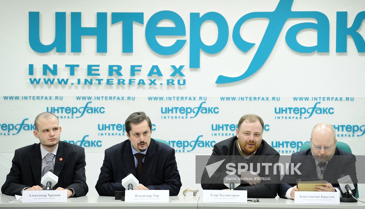 News conference of Russian National Democratic Party