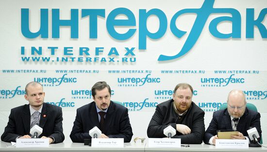News conference of Russian National Democratic Party