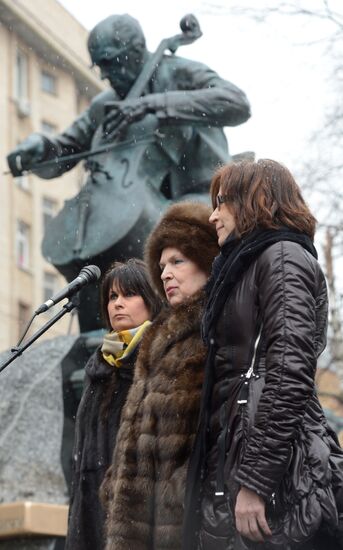 Unveiling of monument to Mstislav Rostropovich in Moscow