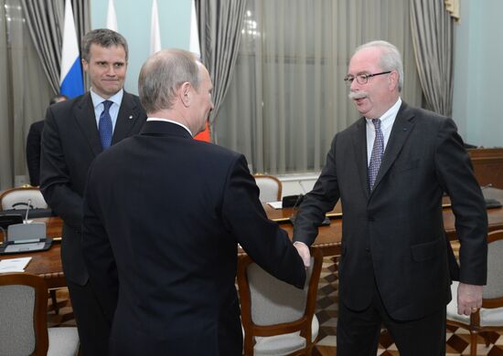 Vladimir Putin meets with Christophe de Margerie, Helge Lund