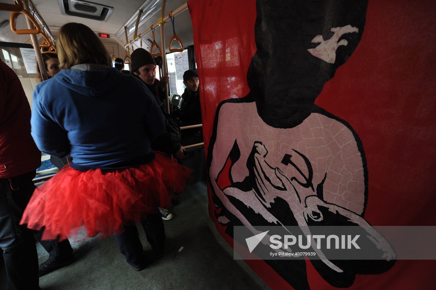 Party Riot Bus campaign in support of the group Pussy Riot