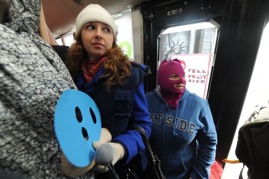 Party Riot Bus campaign in support of the group Pussy Riot