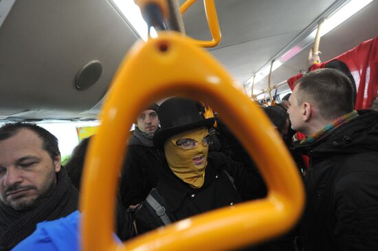 Party Riot Bus campaign in support of the group Pussy Riot