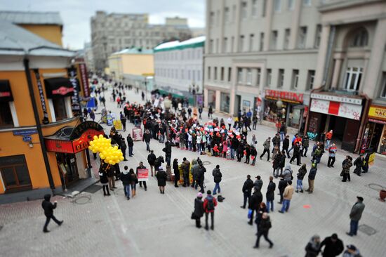 April Fools' action on Old Arbat