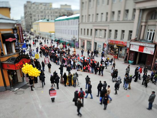 April Fools' action on Old Arbat