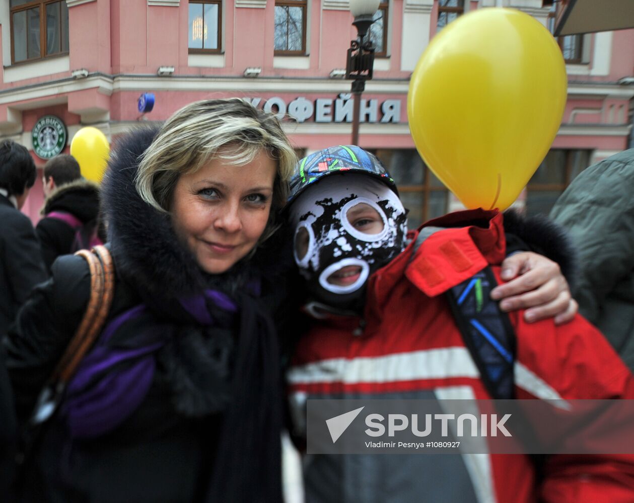 April Fools' action on Old Arbat