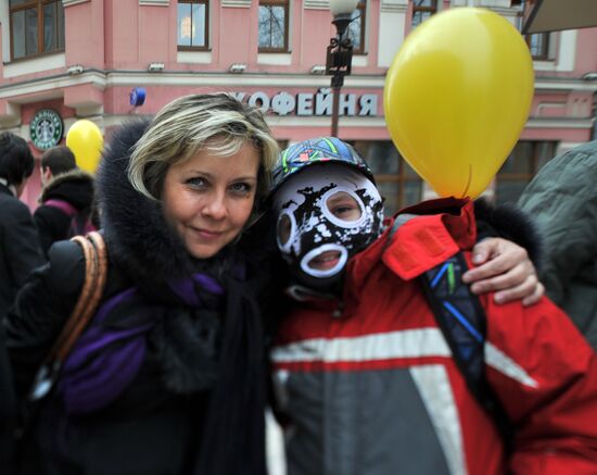 April Fools' action on Old Arbat