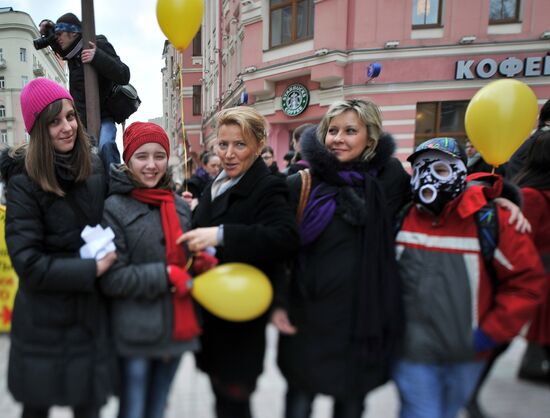 April Fools' action on Old Arbat