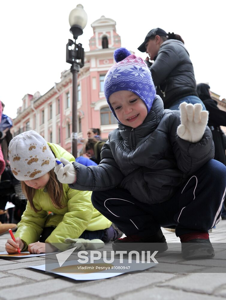 April Fools' action on Old Arbat