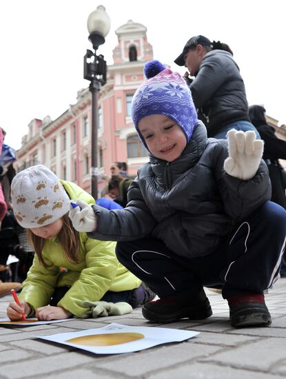 April Fools' action on Old Arbat