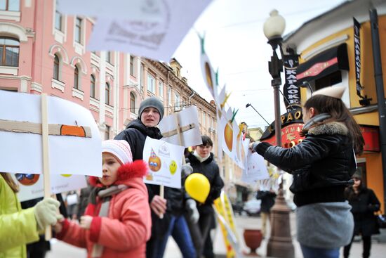 April Fools' action on Old Arbat
