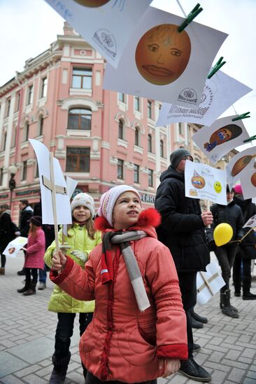 April Fools' action on Old Arbat