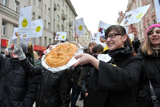 April Fools' action on Old Arbat