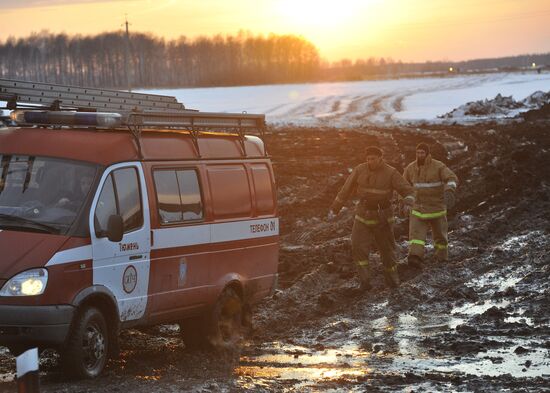 Situation at crash site of the ATR-72 aircraft in Tyumen
