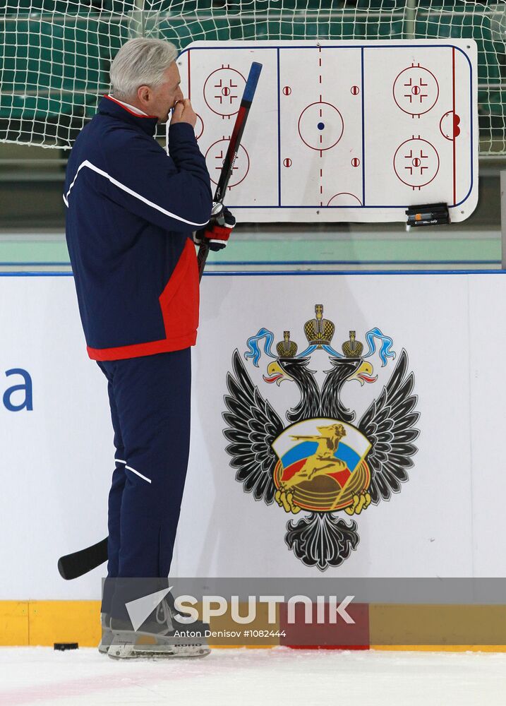 Ice hockey. Russian national team training