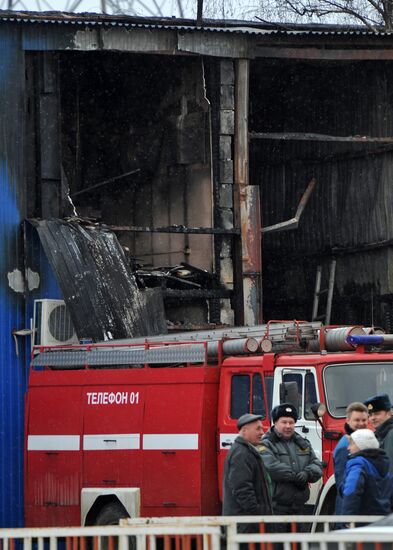 Aftermath of fire in Moscow's Kachalovo Market