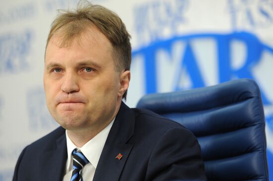Transnistria head Yevgeny Shevchuk holds news conference