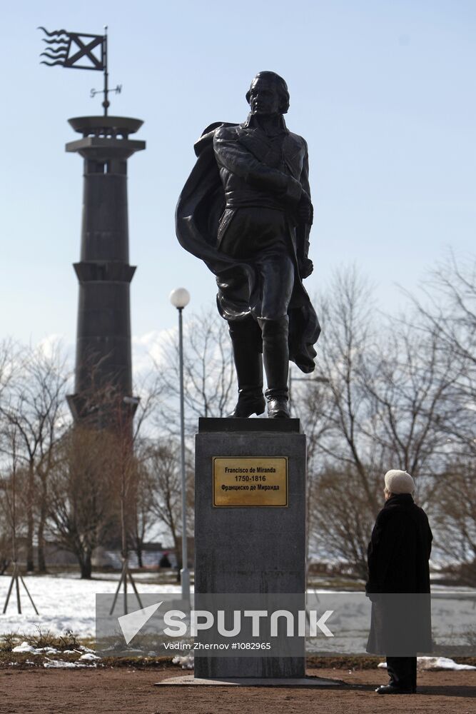 Francisco de Miranda monument in St Petersburg