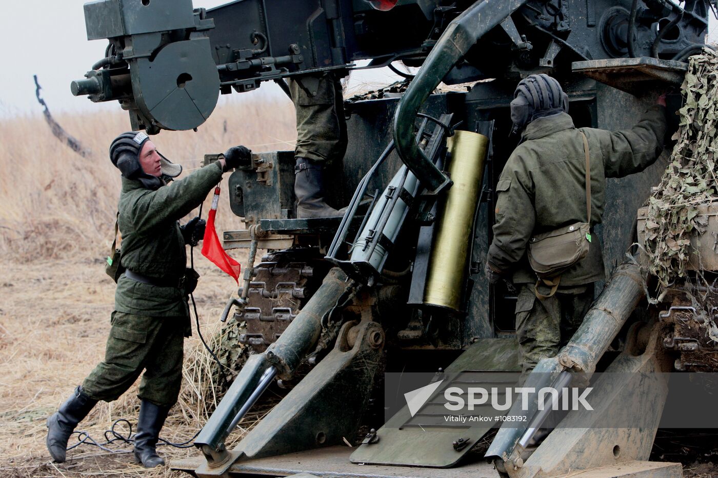 Firing artillery batteries at Sergeyevsky test site