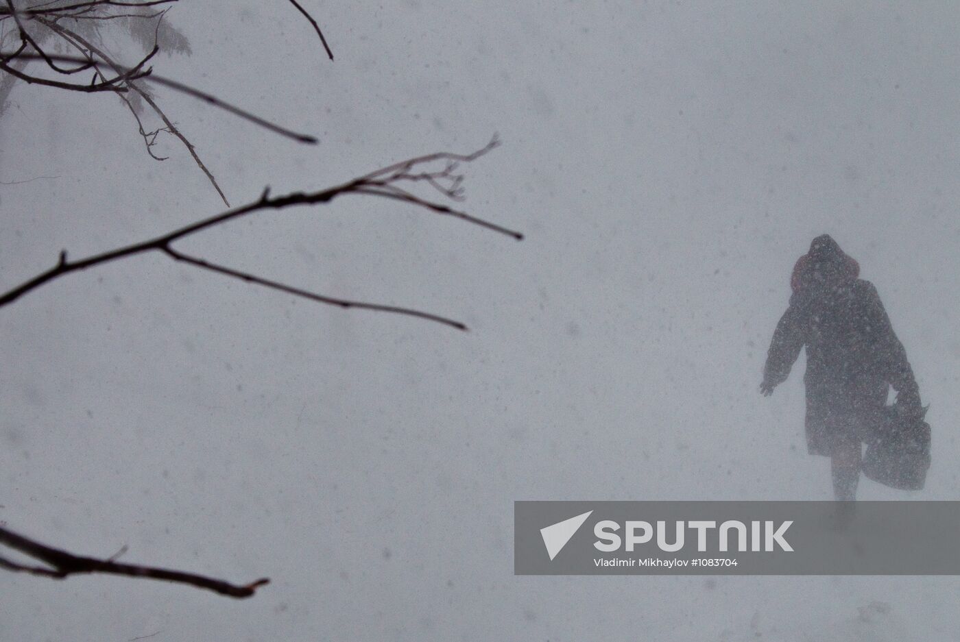 Snow storm in Yuzhno-Sakhalinsk