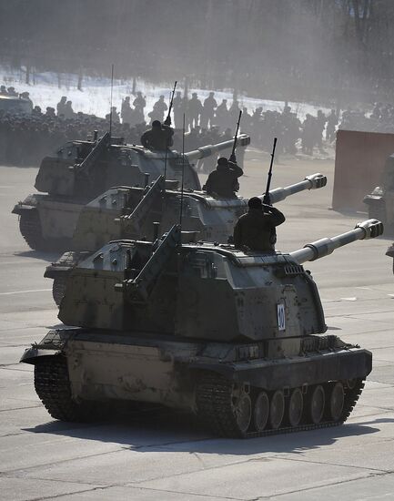 Rehearsal of Victory Day Parade in Alabino, Moscow Region