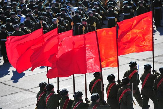 Victory Day parade rehearsal in Moscow suburb of Alabino