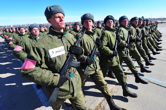 Victory Day parade rehearsal in Moscow suburb of Alabino