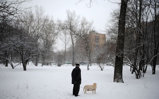 April snow in Moscow
