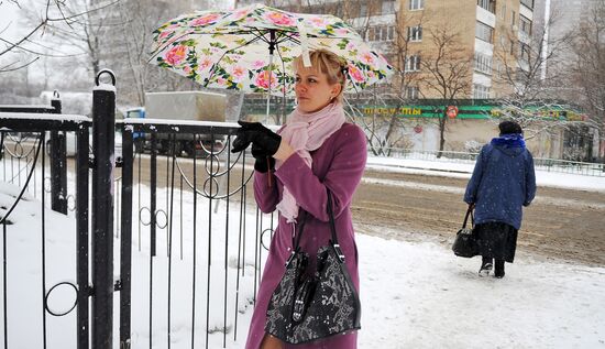 April snow in Moscow