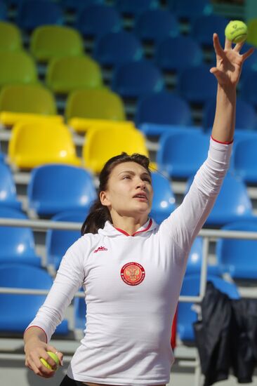 Russia's national fencing team trains at Yug Sport