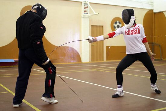Russia's national fencing team trains at Yug Sport
