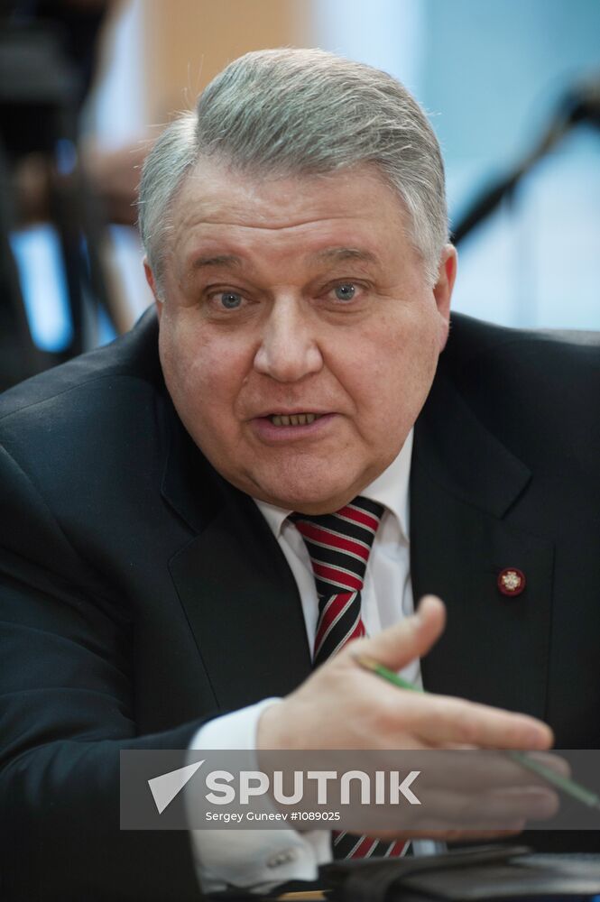 Russian President Dmitry Medvedev holds a meeting in Troitsk