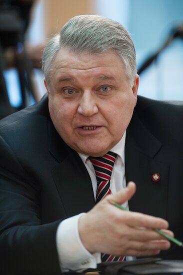 Russian President Dmitry Medvedev holds a meeting in Troitsk