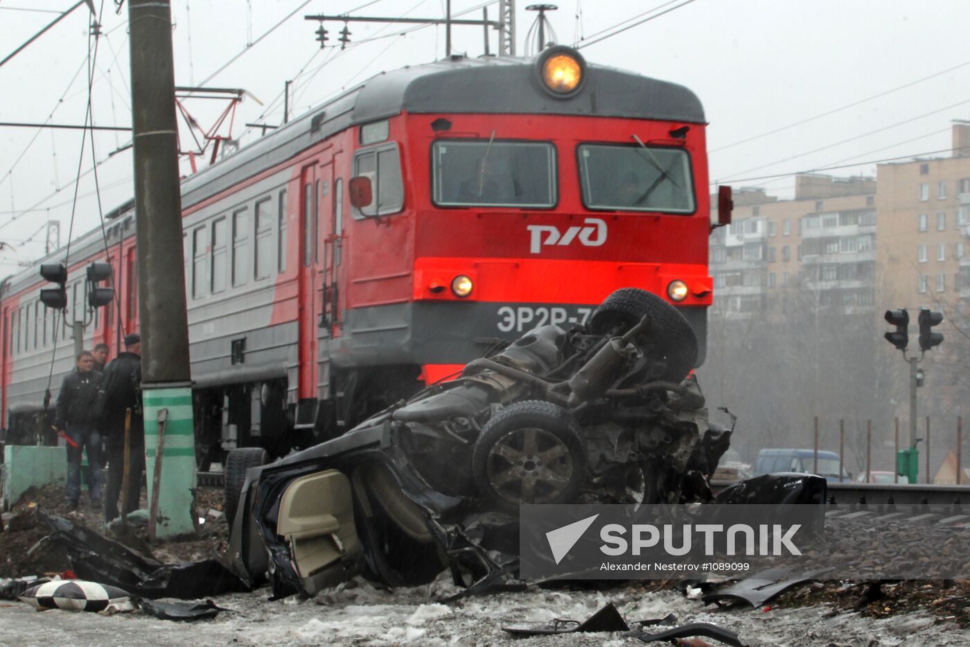 Accident on railway tracks in Odintsovo