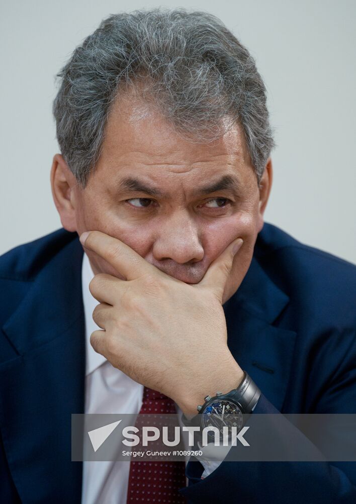 Russian President Dmitry Medvedev holds a meeting in Troitsk