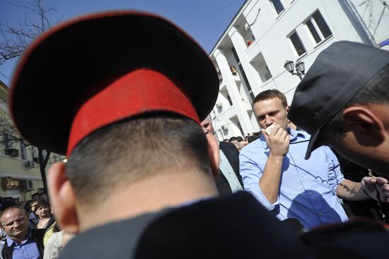 Unauthorized rally in Astrakhan