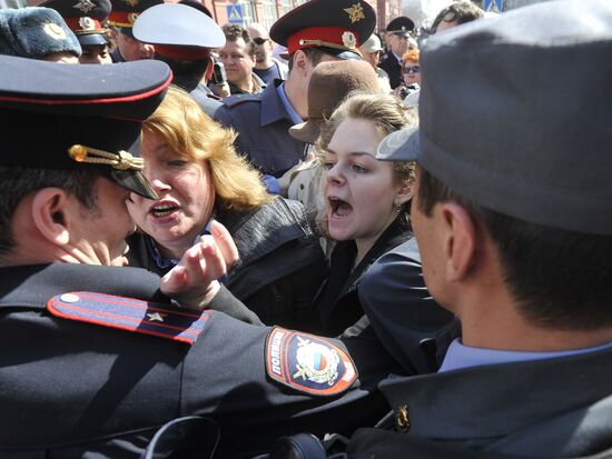 Unauthorized rally in Astrakhan