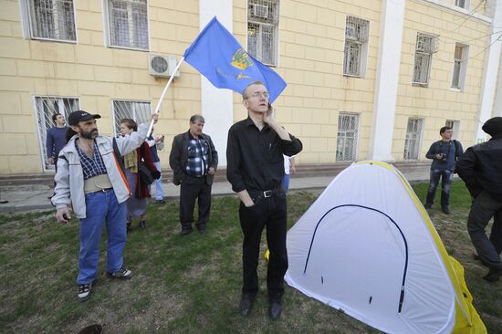 Unauthorized rally in Astrakhan