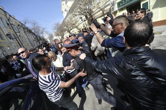 Unauthorized rally in Astrakhan
