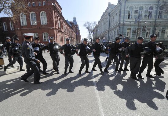 Unauthorized rally in Astrakhan